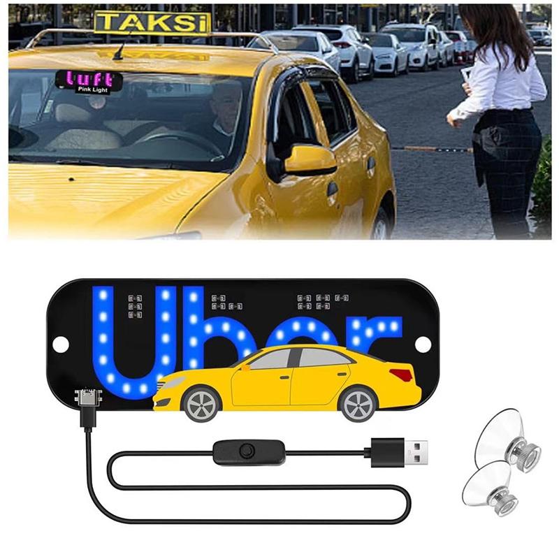

Светодиодная табличка для автомобиля такси, световая табличка на лобовое стекло, USB светодиодная табличка для автомобиля с присосками, бегущая светодиодная панель управления