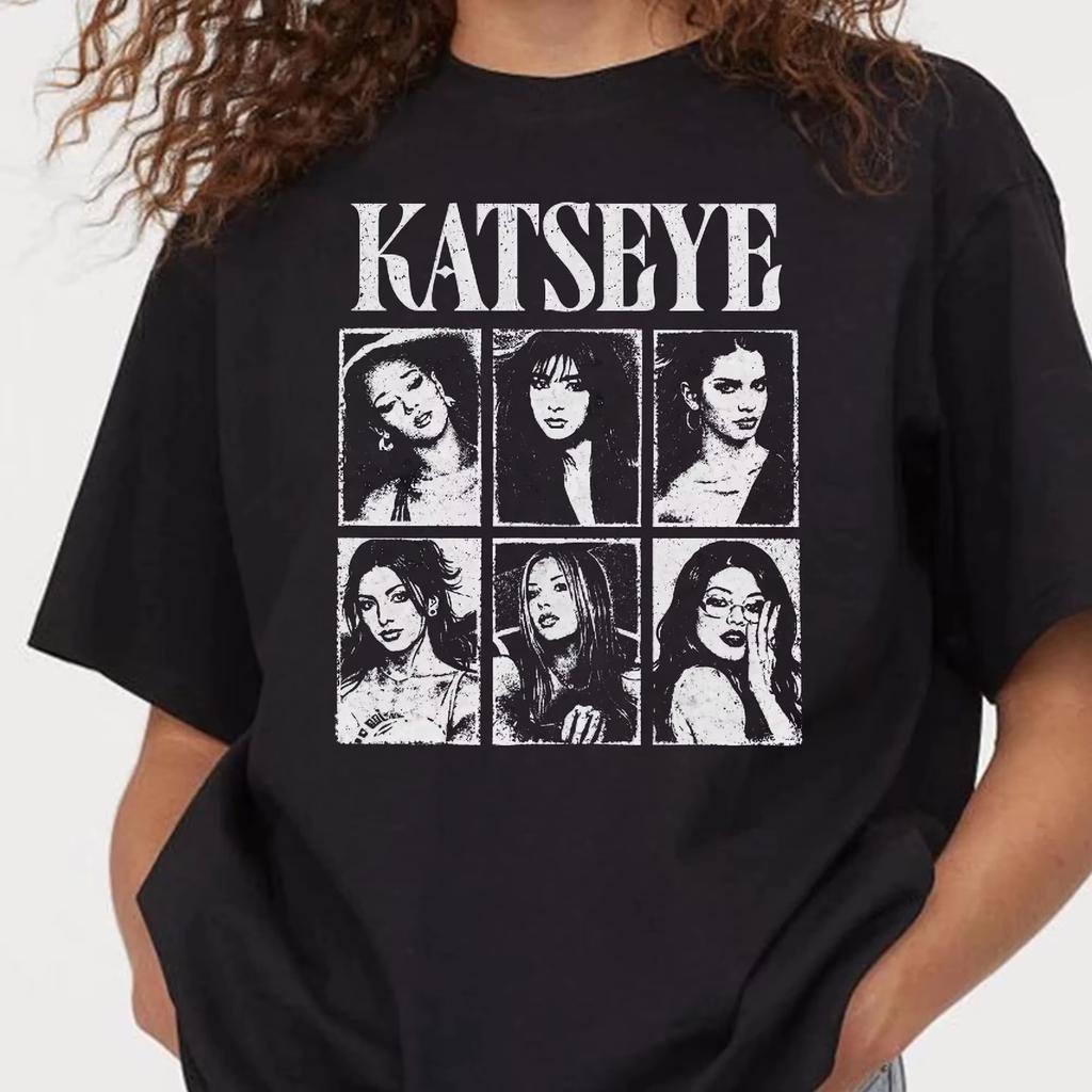 KATSEYE Kpop Girl Group Vintage S Bootleg Tshirt Members Graphic Print Unisex Casual Streetwear Fans Gift Short Sleeve Tee