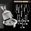Naijiang Luxury Crystal Wine Glass Set with Rotating Decanter