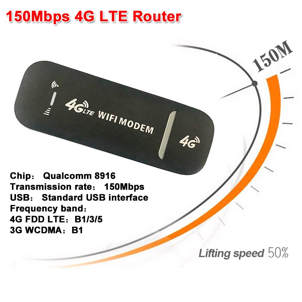 4G LTE Router 150Mbps Portable Wireless WiFi Mobile Hotspot Dongle Network Card Adapter LAN RJ45 2600mAh with SIM Card Slot