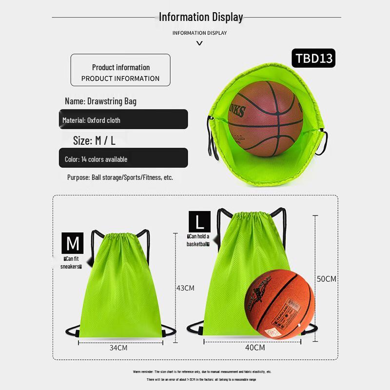 Waterproof Drawstring Sports Backpack with Ball Net