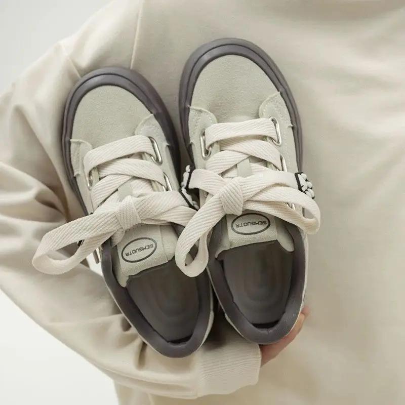 Women's Shoes Spring Autumn High on Platform Ladies Footwear Korean Offer Walking Cheap Designer Luxury Deals Vulcanized Shoe 39
