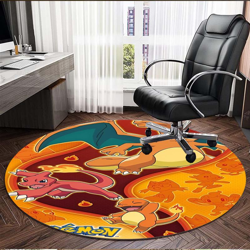 Pokemon Print Round Rug, Washable Floor Carpet, For Entryway Dorm Laundry Room Office Study, Home Decor Birthday Christmas Gift