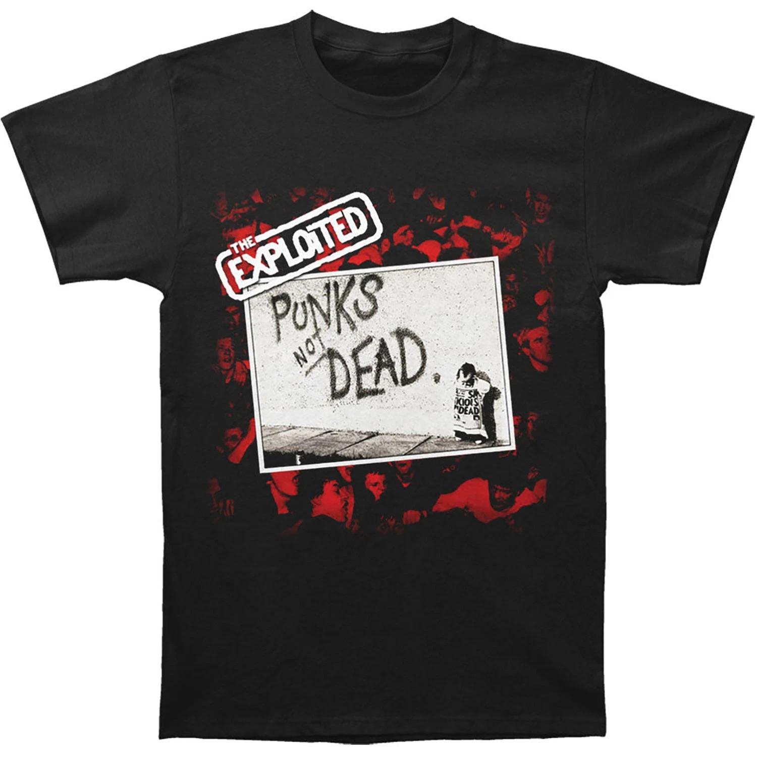 Men s Exploited Punk s Not Dead T-shirt Small Black XS