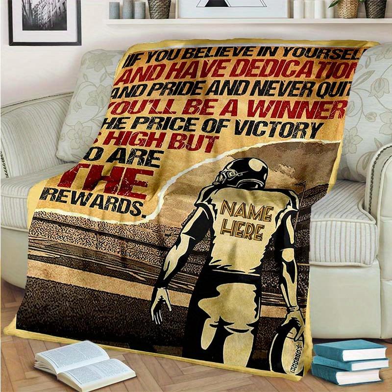 Football Customize Your Name Blanket Warm Comfortable And Soft Blankets Are Suitable For Home Lunch Break Blanket Office Sofa Sofa Gift To Relatives