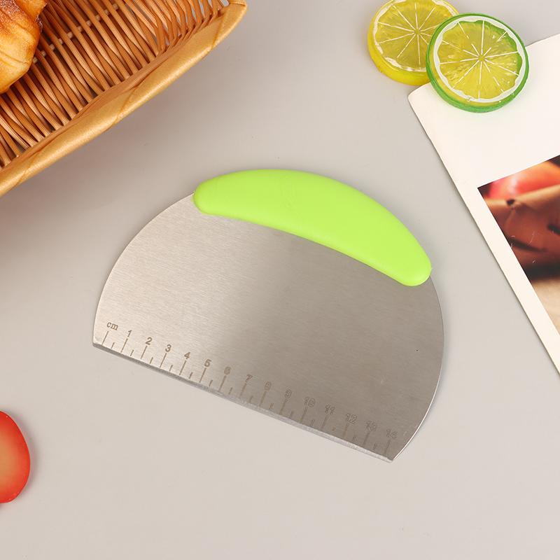 Racletă de aluat din oțel inoxidabil cu cântar de măsurare, pâine, pizza, tăietor de aluat, răcletă de aluat, cuțit de bucătărie, gadgeturi de copt