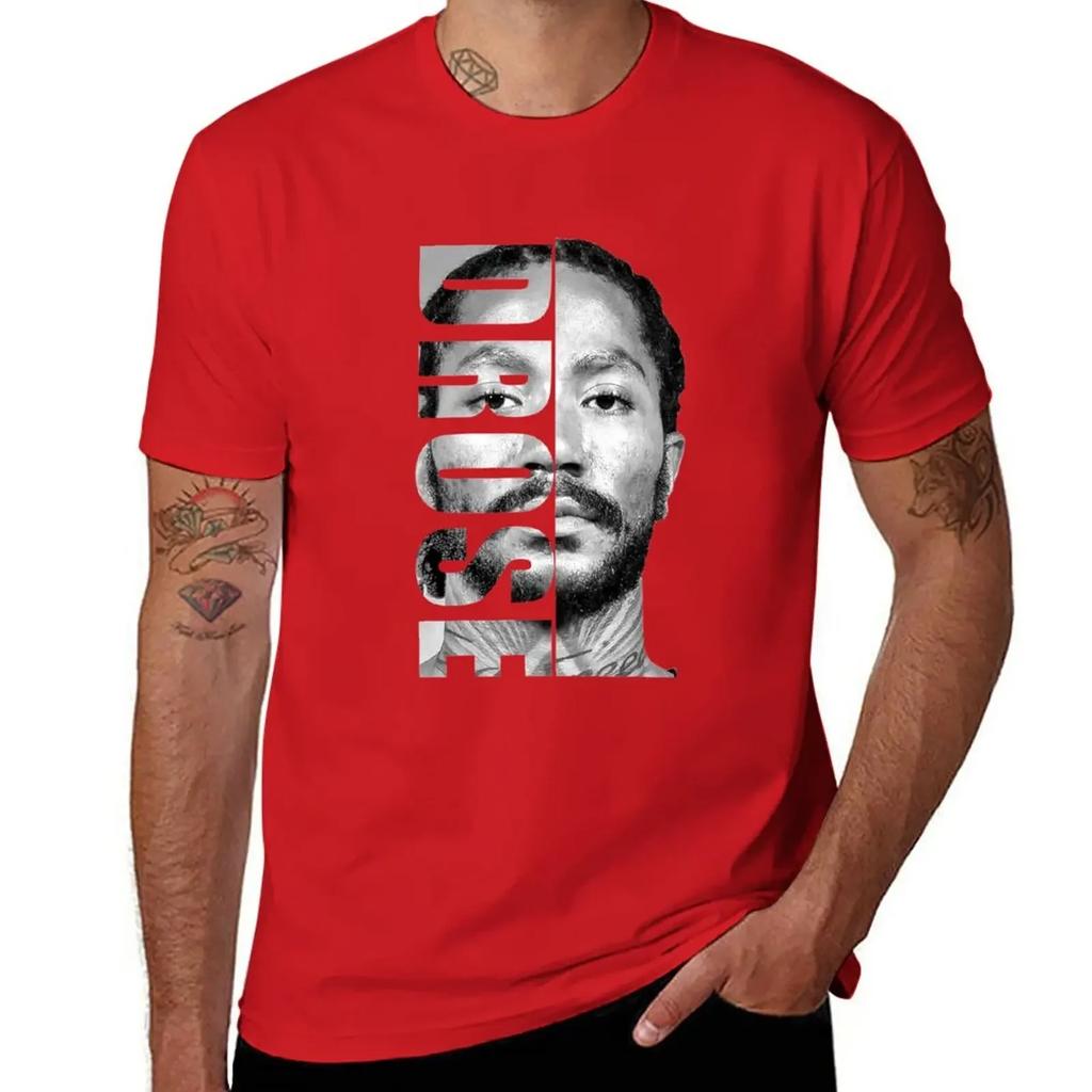 Derrick rose - Drose Black / White T-Shirt blanks anime plain men clothing