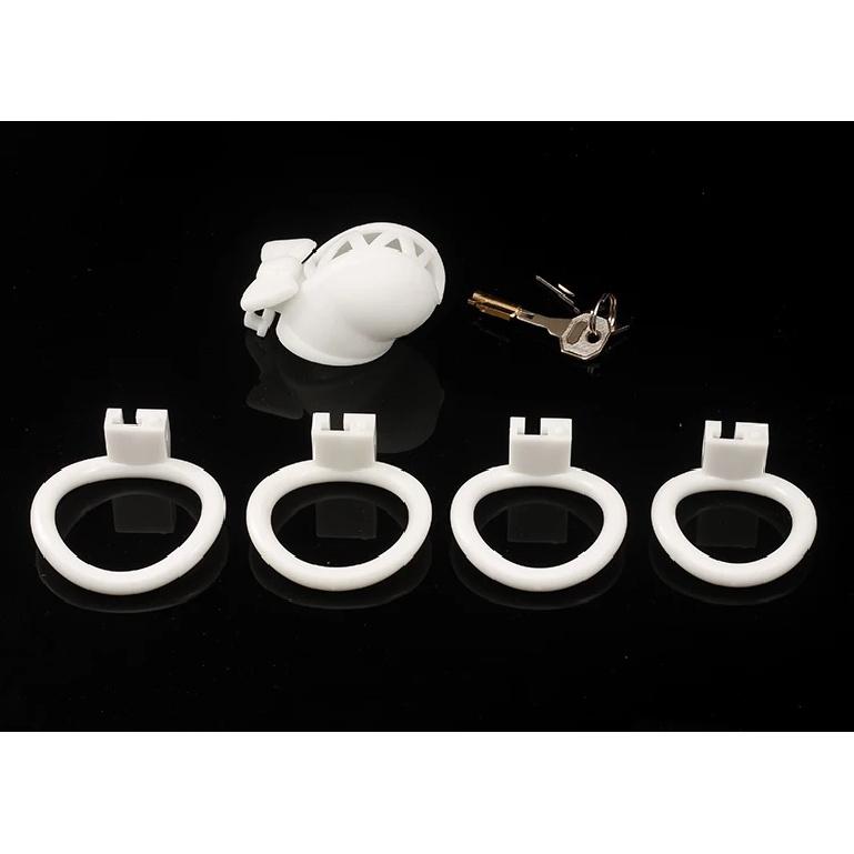 Pink Bow Sissy Chastity Cage Angel Cock Cage Belt with 4 Size Penis Rings Fidelity Device Bondage Equipment SM Sex Toys for Man