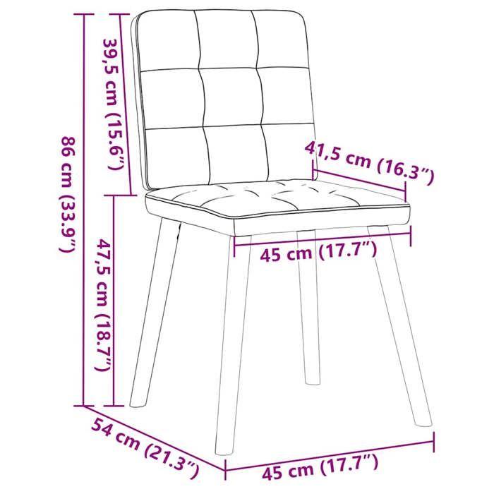 VidaXL Chaises à manger lot de 6 gris clair tissu 3315438