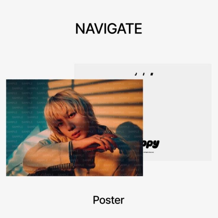 

Предварительный заказ набора постеров и наклеек BTS Jin HAPPY Navigate ver.