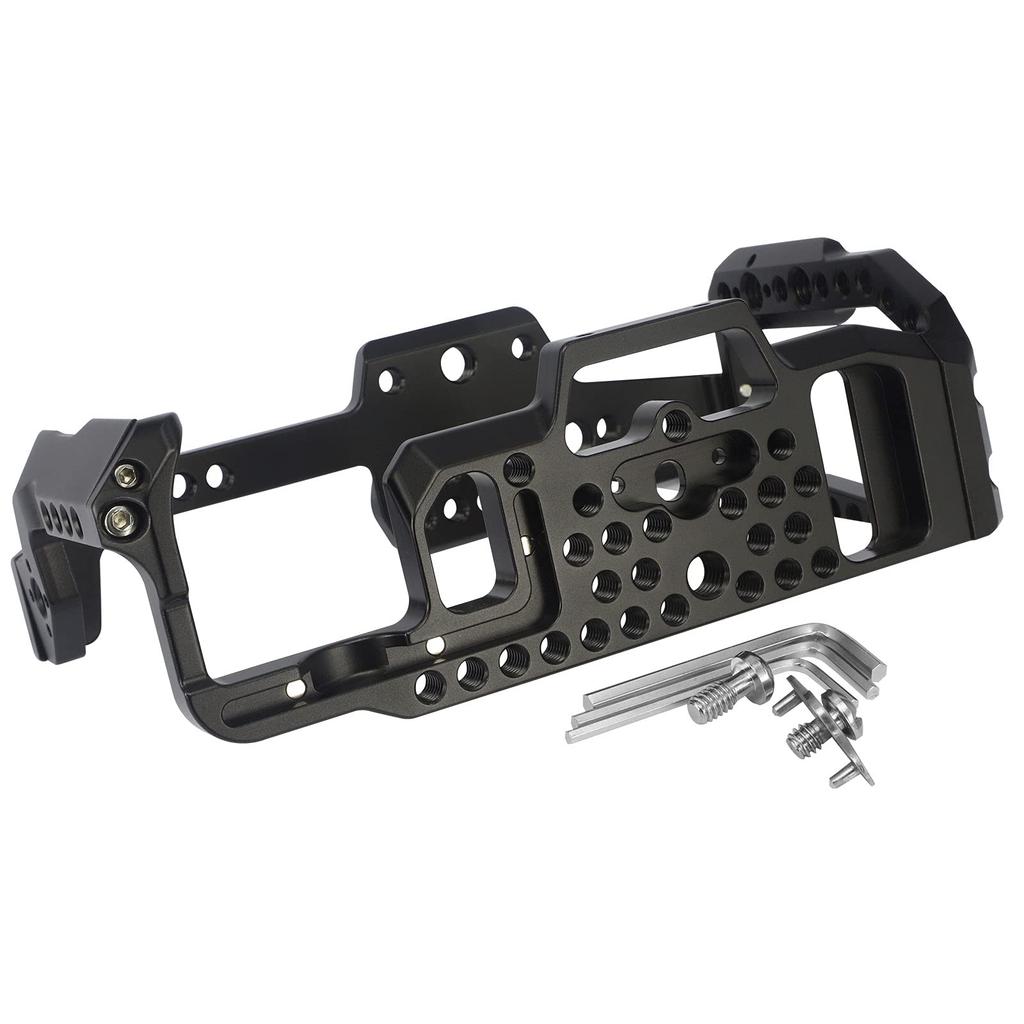 Leftfoto Full Camera Cage for Blackmagic Pocket Cinema BMPCC 4K 6K with NATO Rail Cold Shoe Side Handle Aluminum