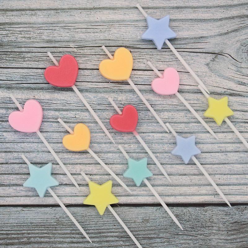 New Color Small Love Five-pointed Star Birthday Candle Romantic Party Valentine's Day Confession 6-pack Candle