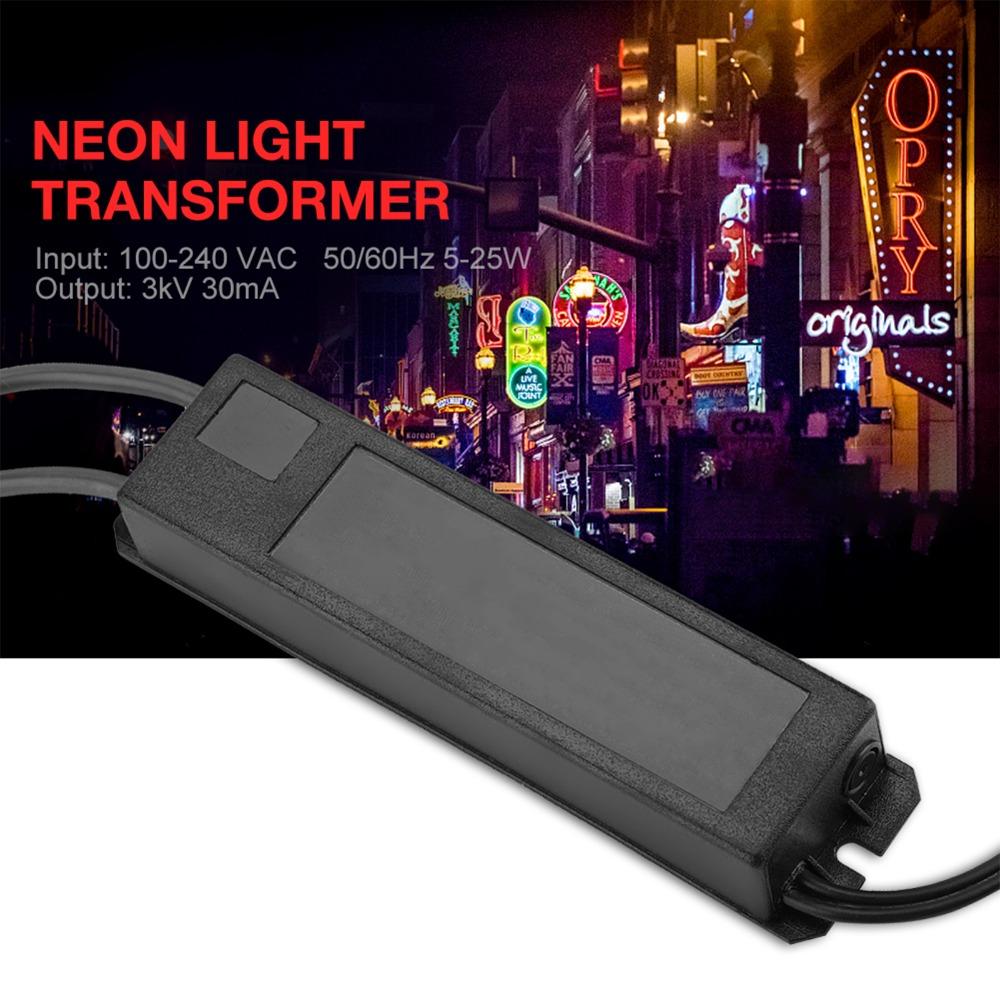 3KV 30mA Neon Light Transformer 100-240V Black Neon Light Sign Power Supply 5-25W Electronic Transformer Outdoor Occasions