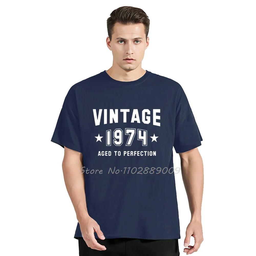 Graphic Old Vintage 1974 50th Birthday Unisex Cotton T-Shirt Fashion Oversized Tshirt Fitness Tees Cotton Men Clothing