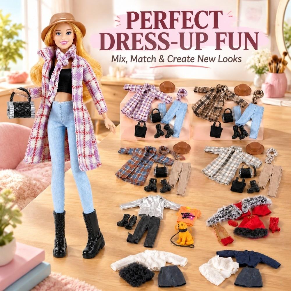 Fashion Winter Wool Overcoat Tops Cute 1/6 Dolls Accessories For 11.5 Inch Doll/for 30cm Doll