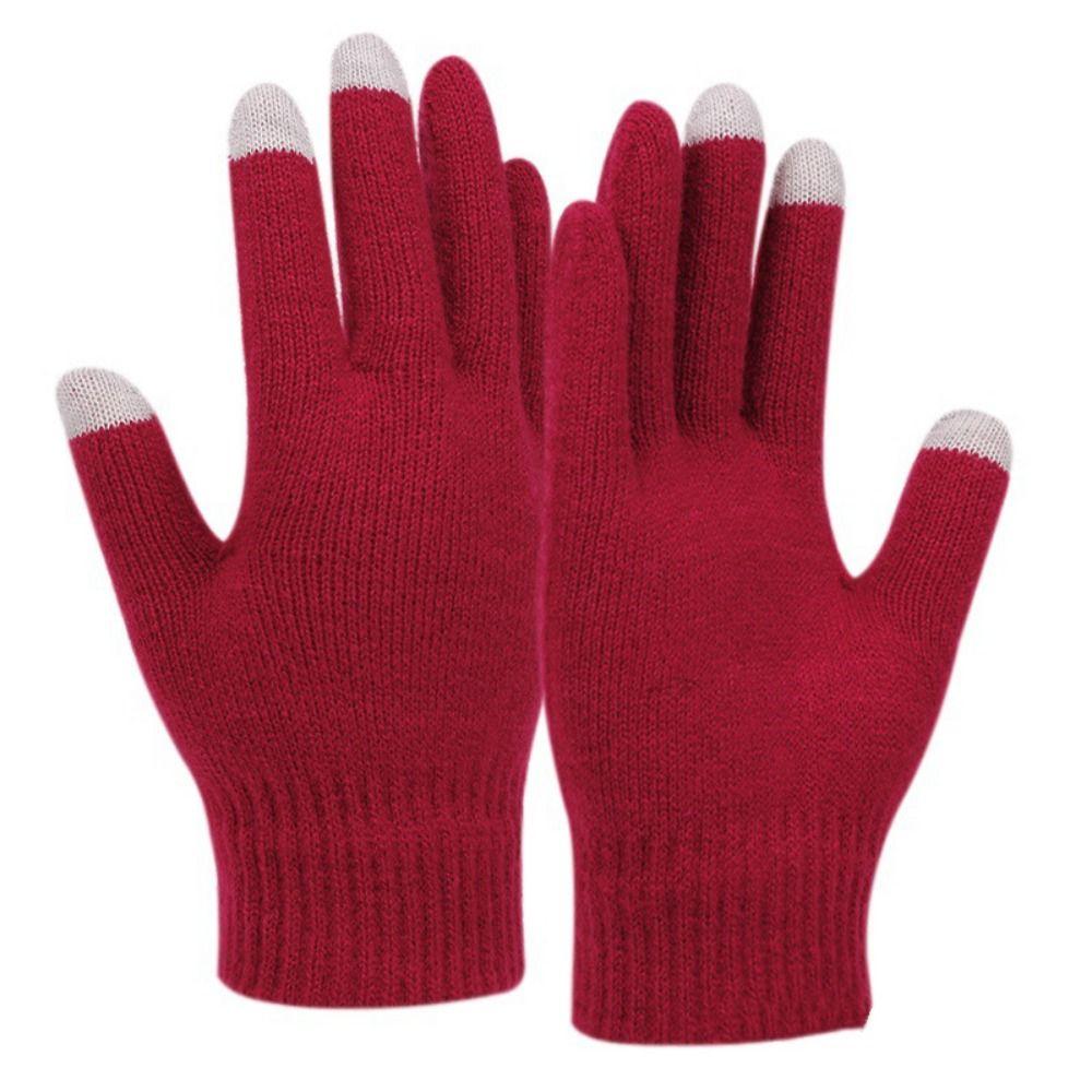 Thickened Pompom Beanies Hat Beanie Hat Winter Knit Gloves Set  Winter Season