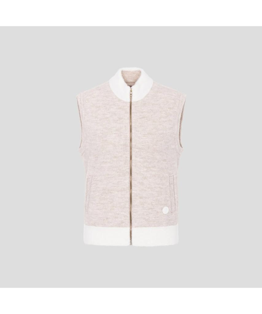 Beanpole Golf Women'S Windproof Full-Zip Vest - Beige
