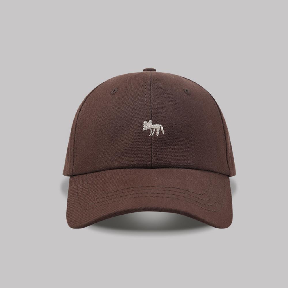 Casquette de baseball minimaliste avec broderie petit renard pour le trajet quotidien - Disponible en plusieurs couleurs. Convient pour l'extérieur One Size black