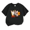 Kids Boys Girls Crew Neck Short Sleeve 100% Cotton T-Shirt, Cartoon 3 Russian Heroes Print Casual Summer Soft Breathable Tee for Children Daily Wear