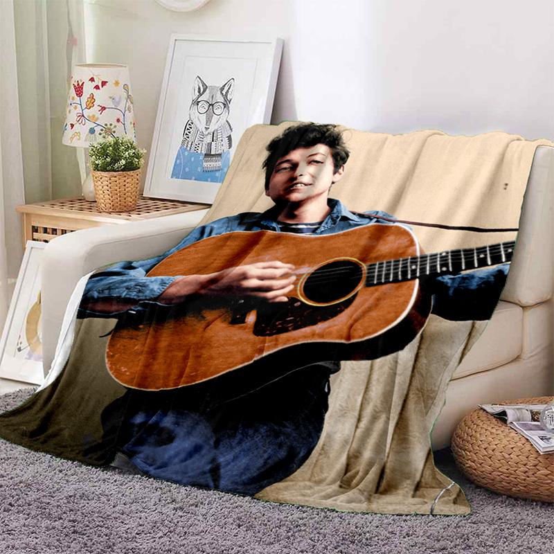 Retro Cool B-Bob Dylan Merchandise Blanket Fleece Home Popular Singer Throw Blanket Cozy Ultra-Soft for Couch Quilt