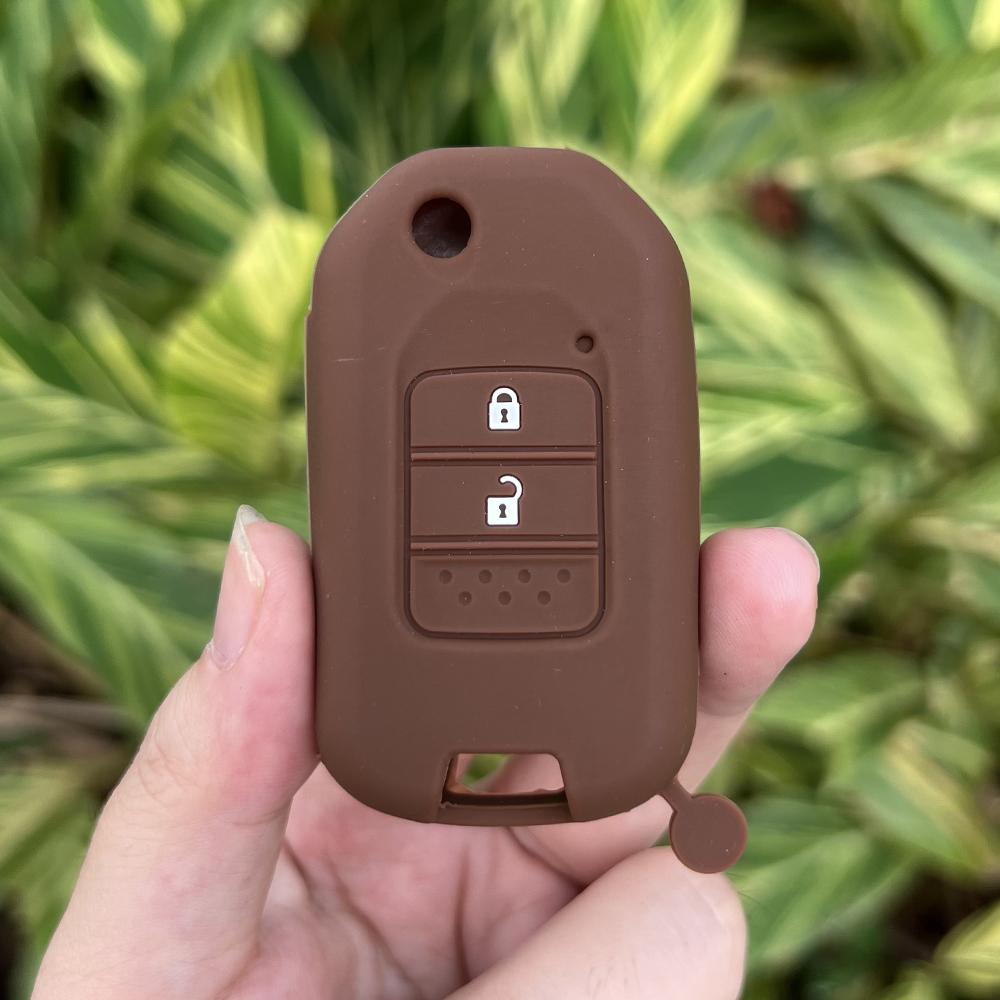 2 3 Buttons Silicone Car Key Cover Protect Skin Shell Rubber Case for Honda Accord 9 Crider Civic Jade SPIRIOR CR-V Fit Flip Key