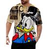 Disney Sommer Herren Niedliches Donald Duck T-Shirt Cartoon Top T-Shirt Herren und Damen Lustige Kurzarm Kleidung Lässige Streetwear