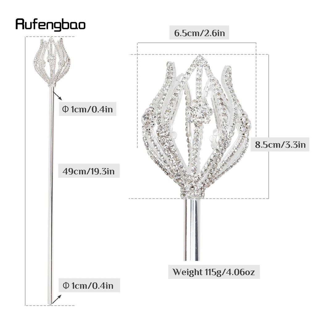 Silver White Alloy Fairy Wands for Girl Princess Wands for Kids Angel Wand for Party Cosplay Costume Wedding Birthday Party 49cm