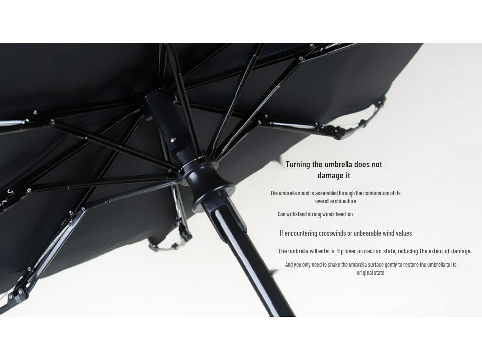 Men's Extra Large Solid Color Automatic Folding Umbrella - Self-Opening & Closing, Three-Fold Design, Sun & Rain Protection, Ideal for Business.