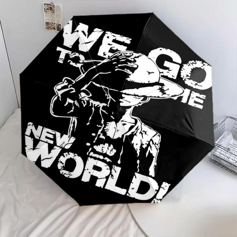 1 PC Automatic Folding Umbrella - One Piece Monkey D Luffy Pattern Portable Foldable Design With 8 Ribs Christmas Birthday Gifts
