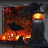 2 Pack Realistic Crows Black Fake Feathered Crow Birds for Holiday Decorations
