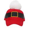 Christmas Baseball Cap Red Adjustable Baseball Cap With Furry Ball