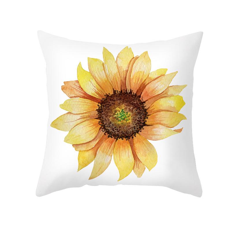 Thanksgiving Day Yellow Pumpkin Sunflower Digital printing short plush pillow covers for sofa office cushion cover home goods
