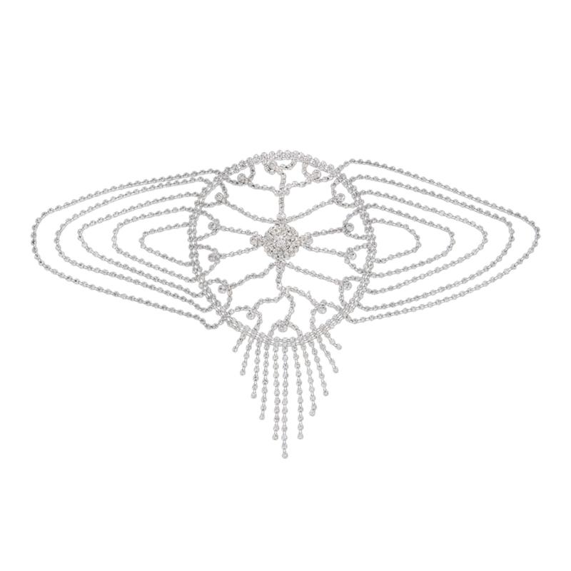 

Женское украшение для головы с цепочками и стразами, серебристое/золотистое, свадебный аксессуар для волос для вечернего платья, вечеринки, выпускного серебряный