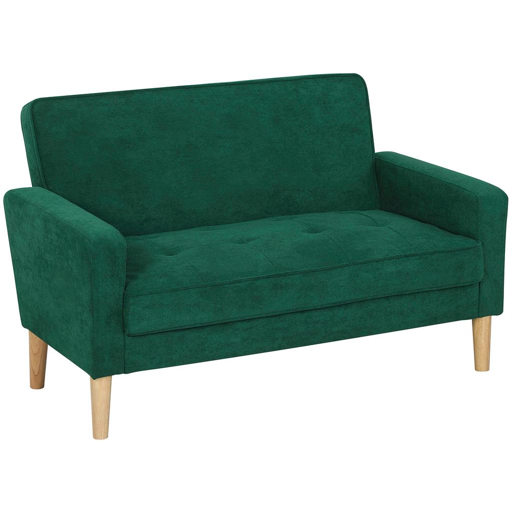 Two-Seater Velvet-Feel Sofa - Green