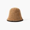 Korean & Japanese Style Lamb's Wool Knitted Bucket Hat - Solid Color, Color Block, Sweet, Warm, Autumn/Winter Fashion.