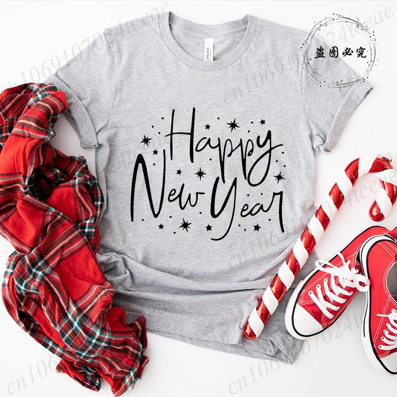 Hello 2026 Happy New Year Crew T-shirt Men's Women Shirts Clothes Casual Fashion Hip Hop Streetwear Tshirt GoodBye 2025 Outfit