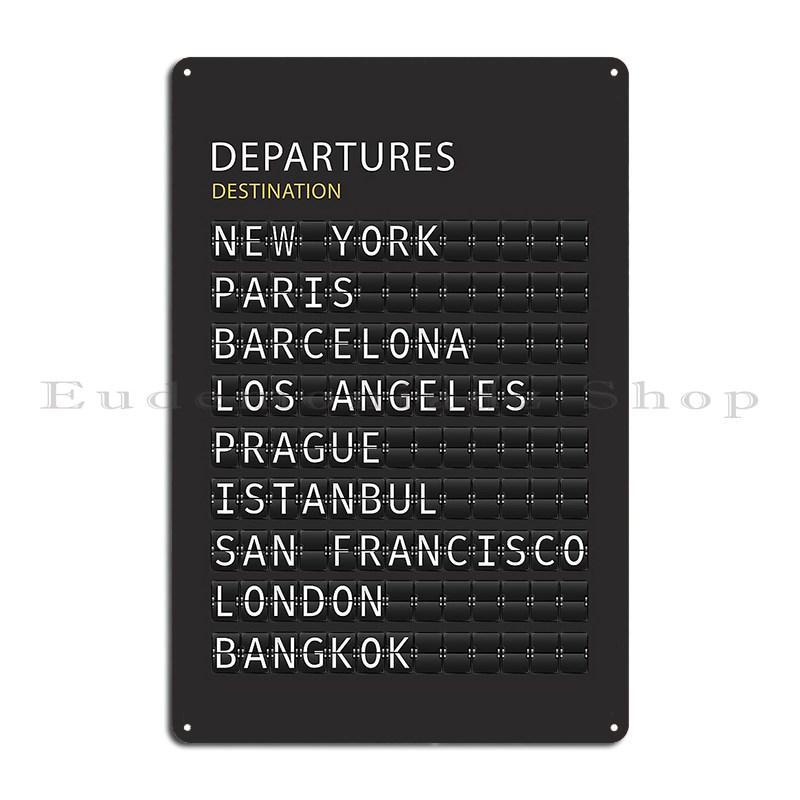 

Airport Departures Board Print Metal Plaque Vintage Plaques Pub Plates Create Garage Tin Sign Poster 7.9x11.8In(20x30cm)
