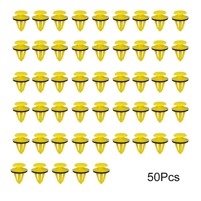 50/10Pcs Auto Fastener Clip Door Trim Panels Fastener Clips Plastic Fixed Clip for Lada Kalina Golf Land Rover Chevrolet Jaguar