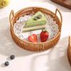 Imitation Rattan Fruit Basket, Round Rattan Tray, Steamed Bread Basket, Food Storage Basket, Eco-Friendly Kitchen Organizer, Farmhouse Home Decor