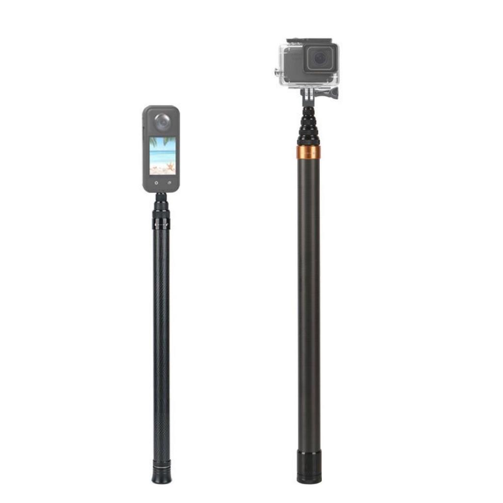 Extendable Action Camera Selfie Rod Invisible Selfie Stick Carbon Fiber Invisible Selfie Stick for Outdoor Sport Camera