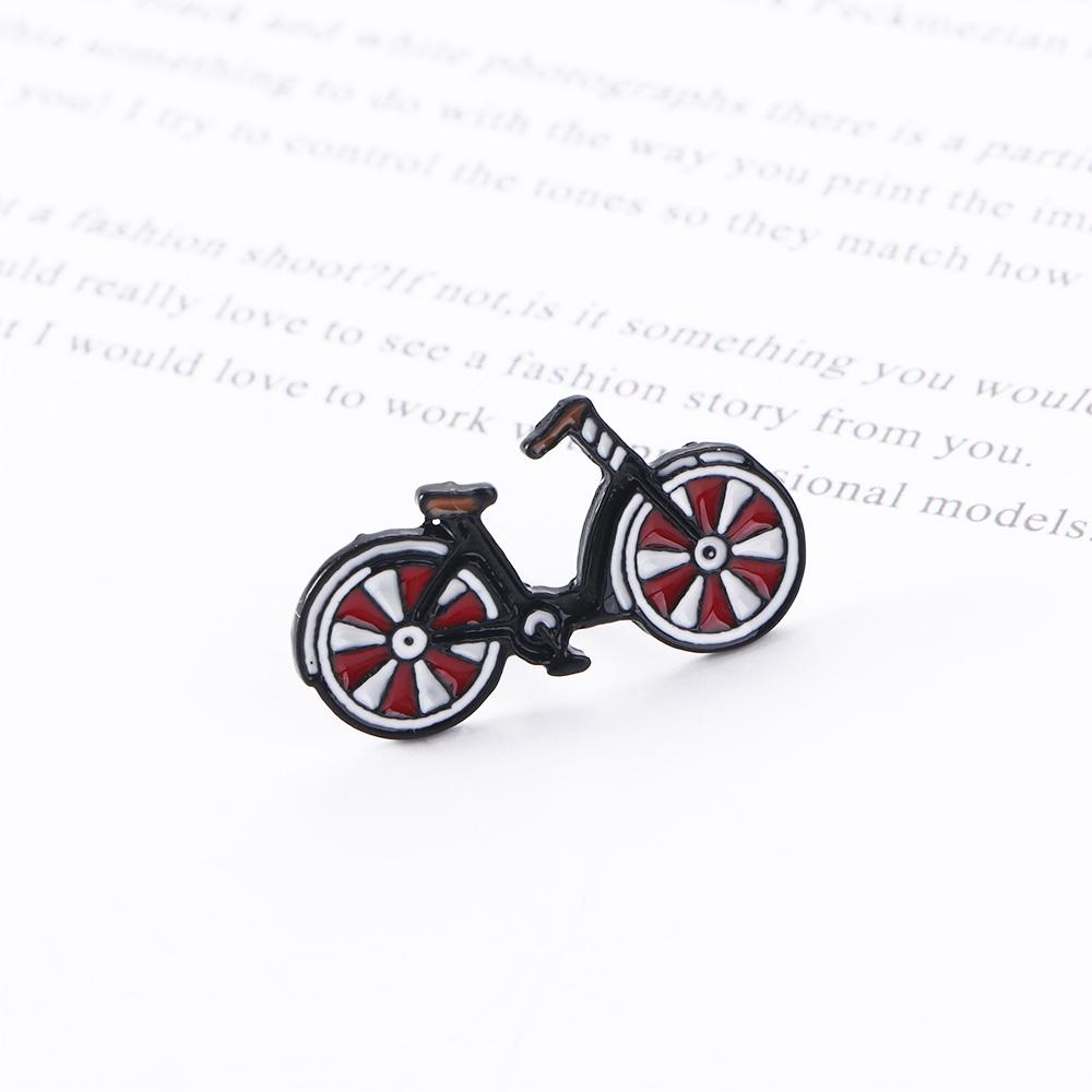 Pin Zinc Zinc Alloy Jewelry Unisex I Love My Red Bicycle Pin Cyclists Badges Bike Brooch Sports Lapel Pins
