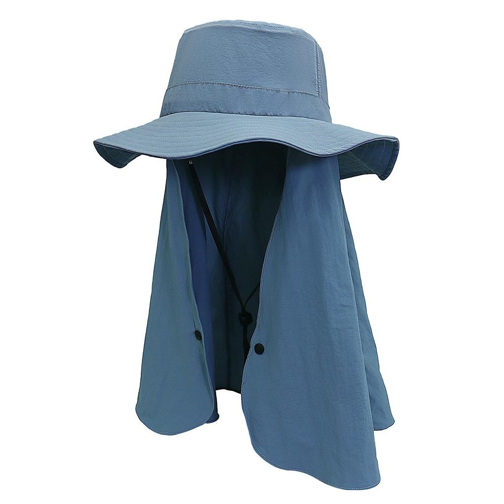 Waterproof Hat Men and Women Big Eaves Shawl Integrated Outdoor Sunscreen Hat Fishing Cover Full Face Mask Sunshade Bucket Hat
