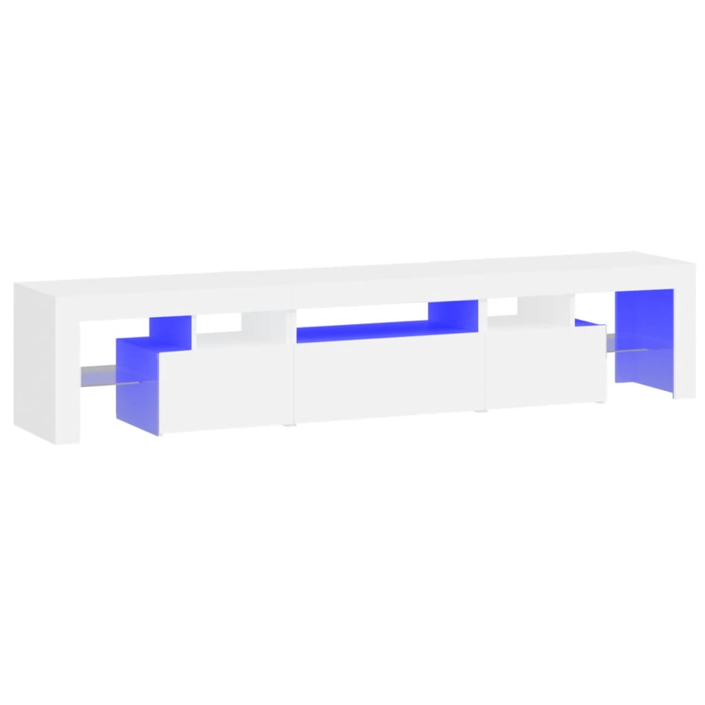 Vidaxl Szafka Pod Tv Z Oświetleniem Led, Biała 200X36,5X40 Cm