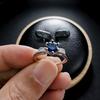 Jewelry Simulation Sapphire Ruby Bow Six-Claw Ring One Carat Emerald Ring Women