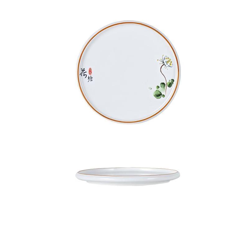 Abay 9-inch Ceramic Dinner Plate - Lotus Pond Moonlight