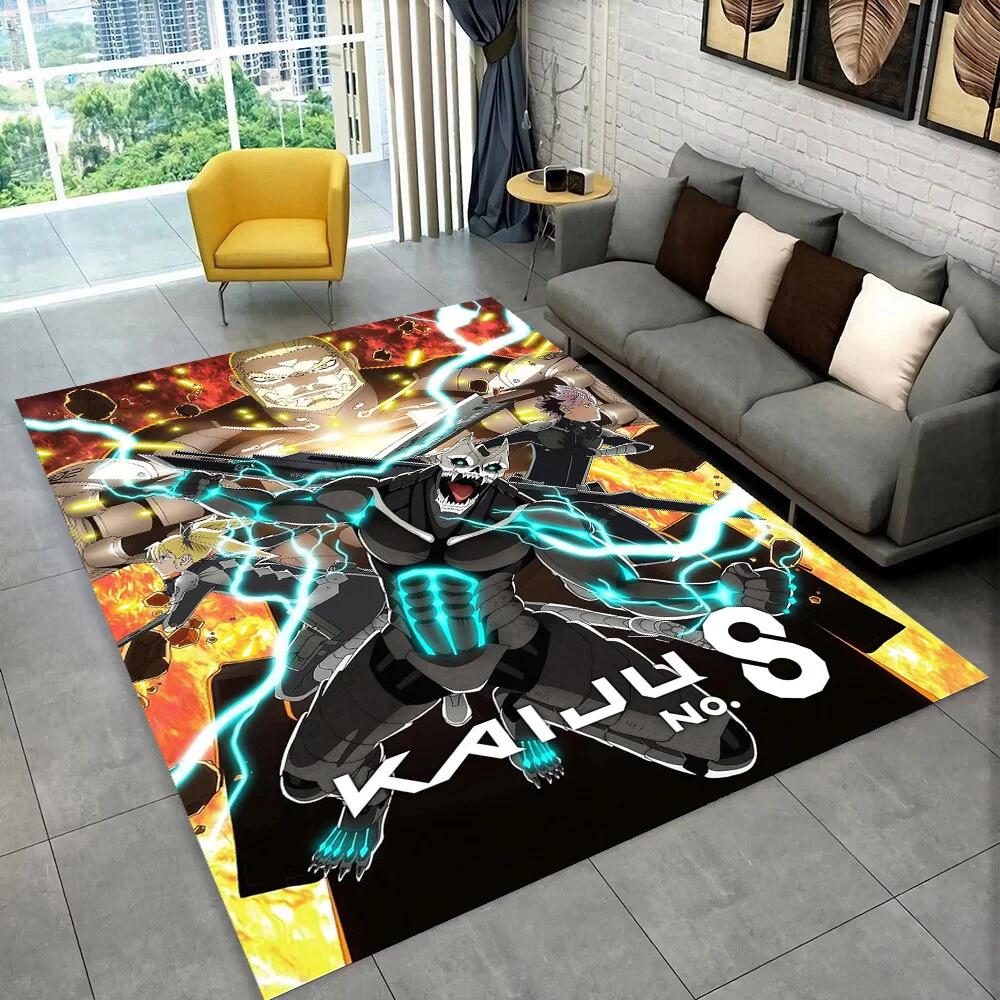 Tappeto Cartoon Anime Kaiju No.8 3D per Soggiorno Camera da Letto Casa Decorazione Divano, Tappetino Antiscivolo per Giochi Bambini Regalo