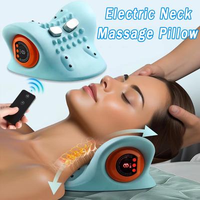 Elektrisk nackmassager Puls Nacksträckare Cervikal Traktion Avslappning Värme Cervikal Kudde Massage Axel Ryggradskorrigering