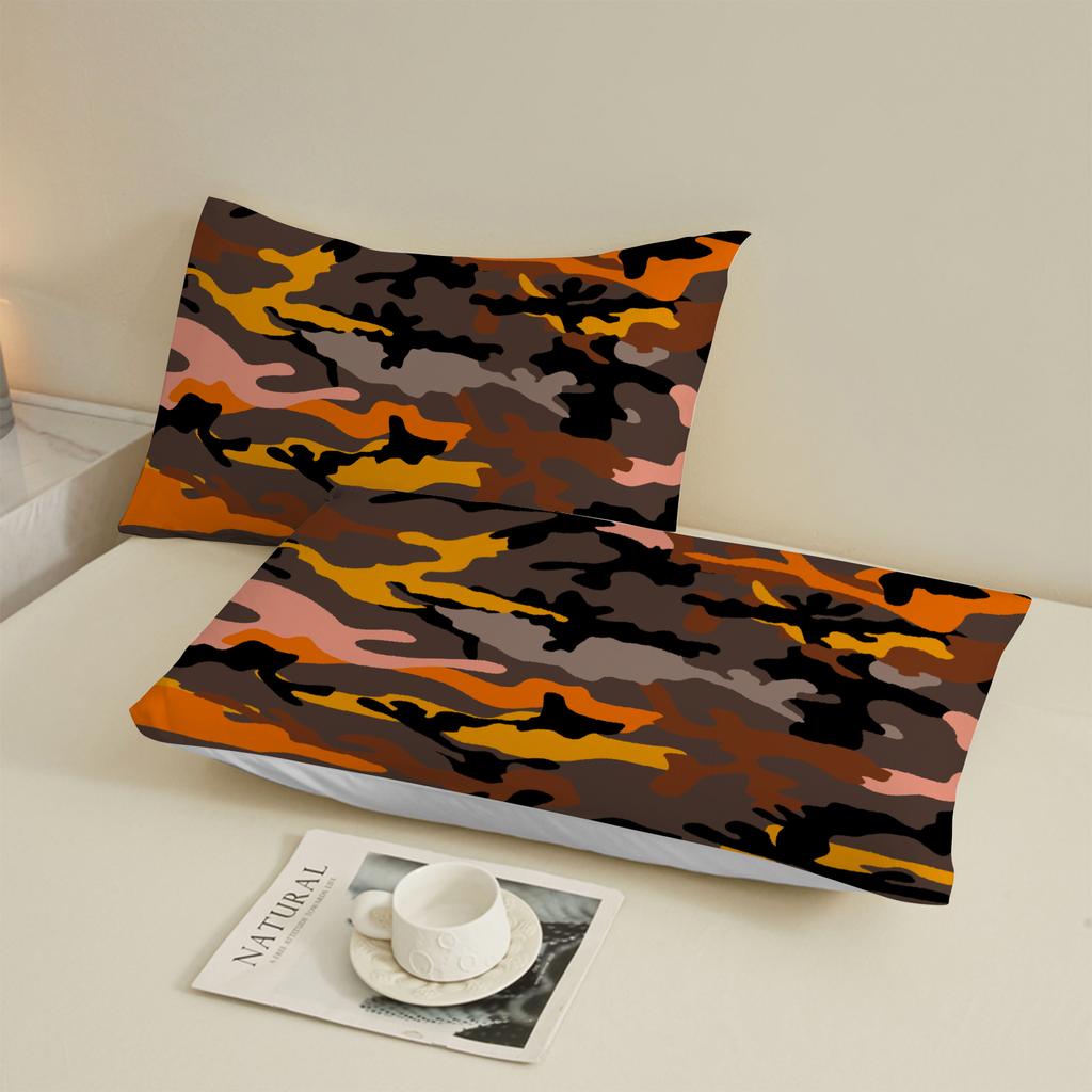 1 Simple Camouflage printed matte Fitted Sheet bedroom printed bed cover bedding (excluding pillowcases)