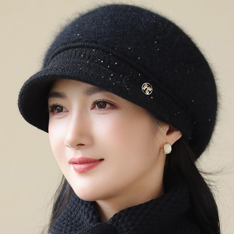 

Новая Зимняя Бархатная Утолщенная Защита Ушей от Холода и Тепла Мама Среднего и Пожилого Возраста Модная Беретка с Утиным Язычком Женщина