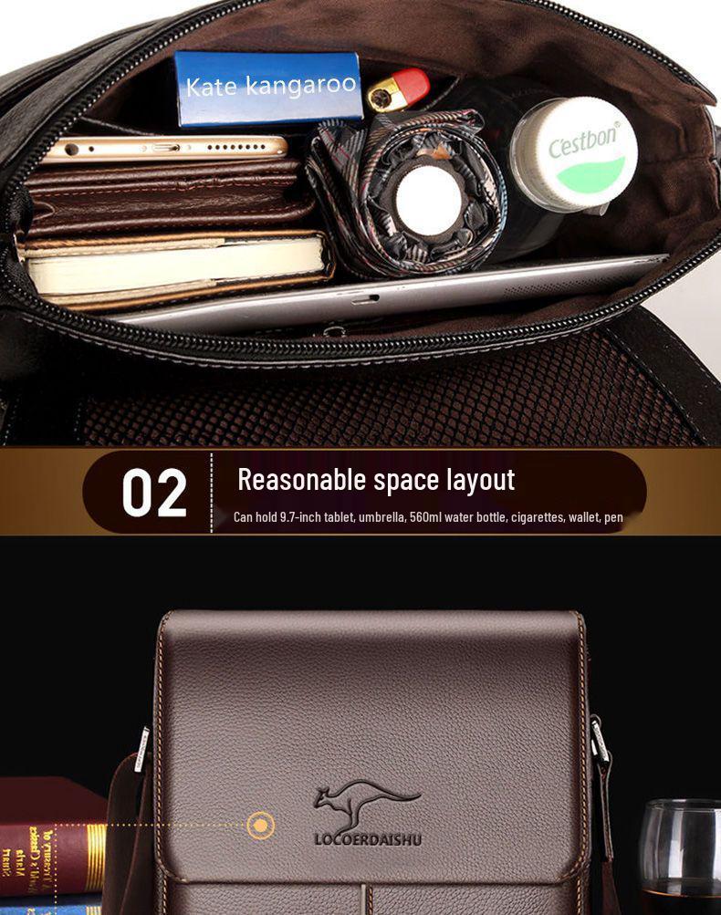 Baoding Leder Herren Umhängetasche - Trendige Business Casual Aktentasche